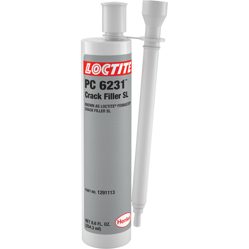 Loctite&reg; Fixmaster&reg; Crack Filler SL, 8.6 fl. oz., Dual Cartridge, Grey Sécurité Médic
