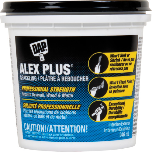 Alex Plus&reg; Spackling, 946 ml, Plastic Container Sécurité Médic