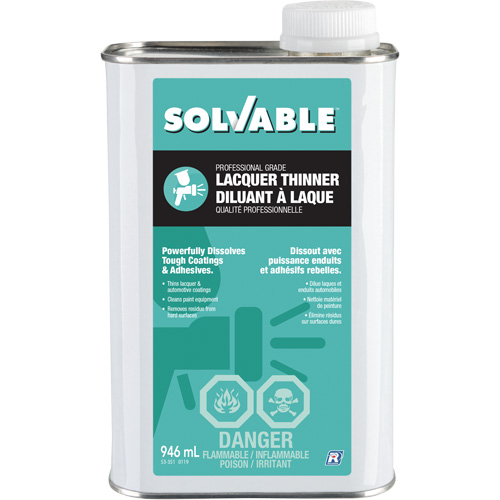 Professional Grade Lacquer Thinner, Rectangular Can, 946 ml Sécurité Médic