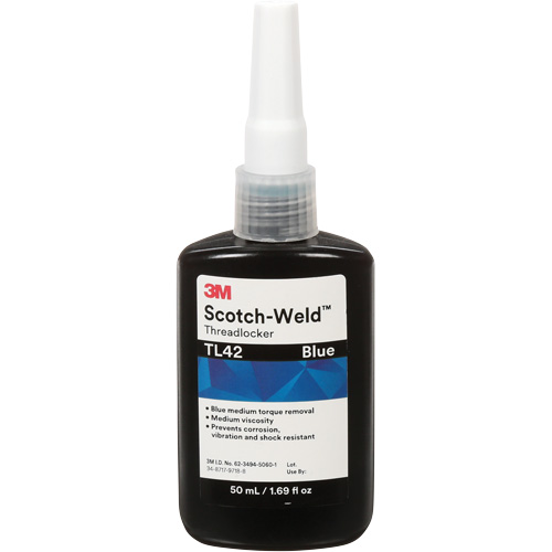 Scotch-Weld Threadlocker TL42, Blue, Medium, 50 ml, Bottle Sécurité Médic
