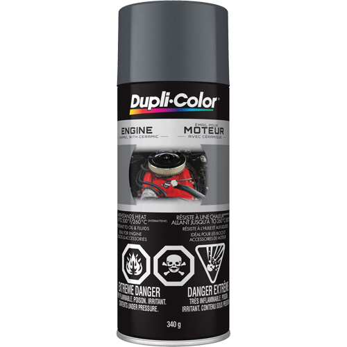 Engine Enamel Paint with Ceramic, Cast Iron Grey, High-Gloss, 12 oz., Aerosol Can Sécurité Médic