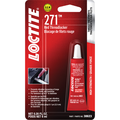 271 Threadlocker, Red, High, 6 ml, Tube Sécurité Médic