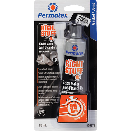 The Right Stuff&reg; 90 Minute Gasket Maker, Tube, Black Sécurité Médic