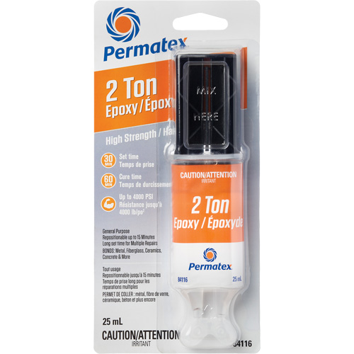 Colle &eacute;poxyde avec capacit&eacute; de 2 tonnes, 25 ml, Seringue, Deux composants, Transparent Sécurité Médic