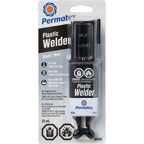 Colle &eacute;poxyde Plastic Welder, 25 ml, Seringue, Deux composants, Noir Sécurité Médic