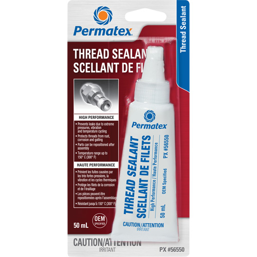 Scellant pour filetage haute performances, Tube, 50 ml, -54° C - 149° C/-65° F - 300° F Sécurité Médic