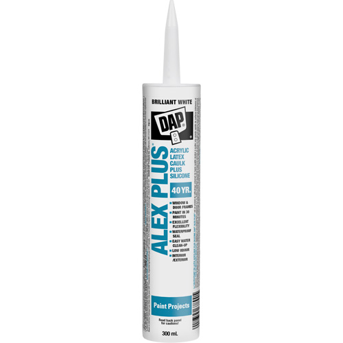 Produit de calfeutrage tout usage au latex acrylique et silicone Alex Plus Sécurité Médic