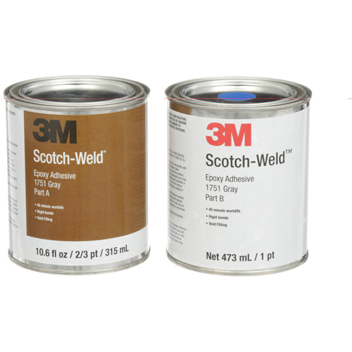 Adh&eacute;sif Scotch-Weld, 16 oz liq., Tube, Deux composants, Gris Sécurité Médic