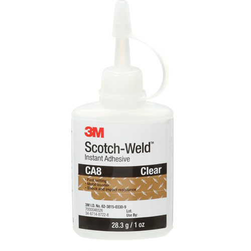 Adh&eacute;sif instantan&eacute; CA8 Scotch-Weld, Transparent, Bouteille, 1 oz Sécurité Médic