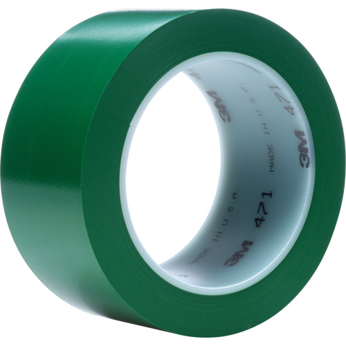 471 Vinyl Tape, 76 mm (3") W x 32.9 m (108') L, 5.3 mils, Green Sécurité Médic