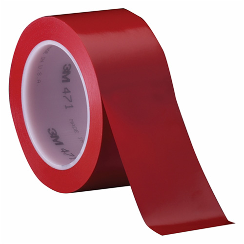 471 Vinyl Tape, 6 mm (1/4") W x 32.9 m (108') L, 5.2 mils, Red Sécurité Médic