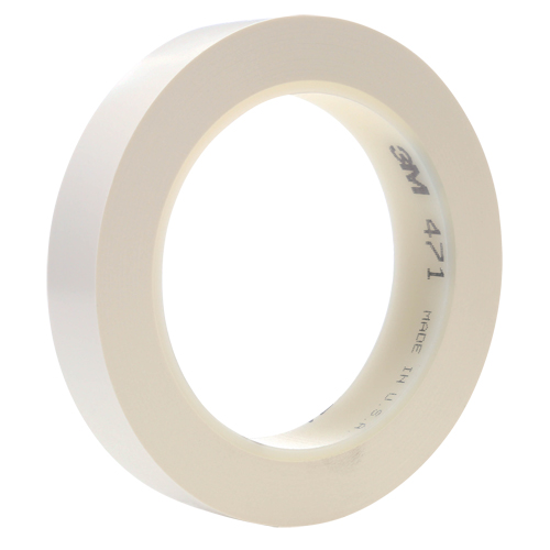 471 Vinyl Tape, 25.4 mm (1") W x 32.9 m (108') L, 5.3 mils, White Sécurité Médic