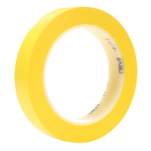 471 Vinyl Tape, 19 mm (3/4") W x 32.9 m (108') L, 5.3 mils, Yellow Sécurité Médic