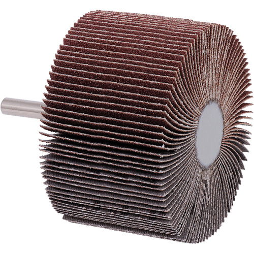 Mounted Flap Wheel, A80 Grit, 3" x 2" x 1/4" Sécurité Médic