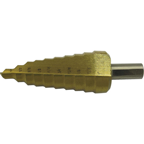 Jet-Kut&reg; 10-Step Super Premium M35 Step Drill, 1/4" - 1" , 1/32" Increments, High Speed Steel Sécurité Médic
