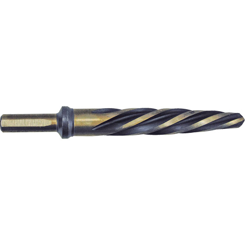 Al&eacute;soir pour automobile noir et or de premi&egrave;re qualit&eacute; Jet-Kut, 3/4", Cannelure Spirale, Acier rapide, Tige 3 m&eacute;plats Sécurité Médic
