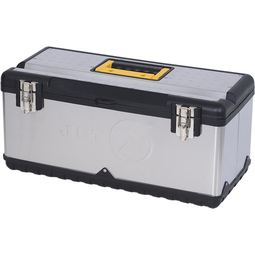 JPSTB-22 Boîte &agrave; outils en acier inoxydable, 11" P x 22-1/2" la x 10-3/4" h, Noir/Gris Sécurité Médic