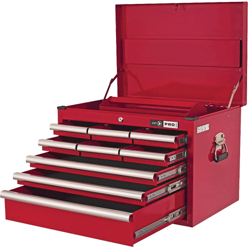 PMC2709 Pro Series Mechanic's Chest, 26" W, 9 Drawers, Red Sécurité Médic