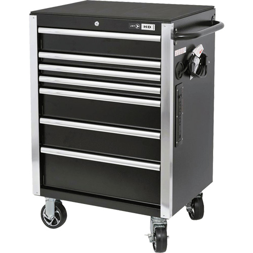 HDRC2807 HD Series Roller Cabinet, 7 Drawers, 27-4/5" W x 21-27/50" D x 40-31/100" H, Black Sécurité Médic
