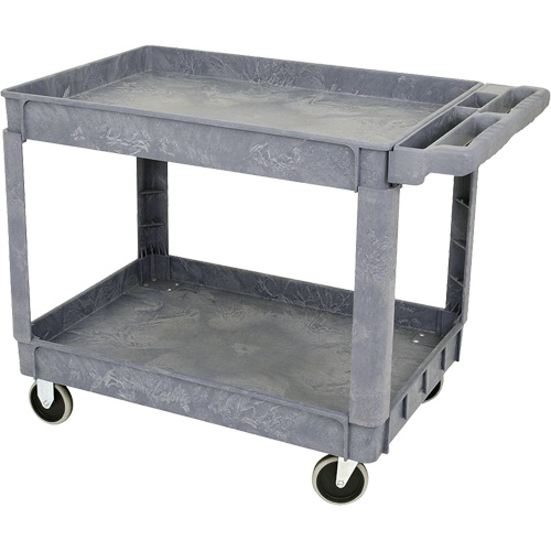 JPTC-3624 Heavy-Duty Polypropylene Shop Cart, 2 Tiers, 46" W x 25-1/2" D x 33-1/4" H, 500 lbs. Cap. Sécurité Médic