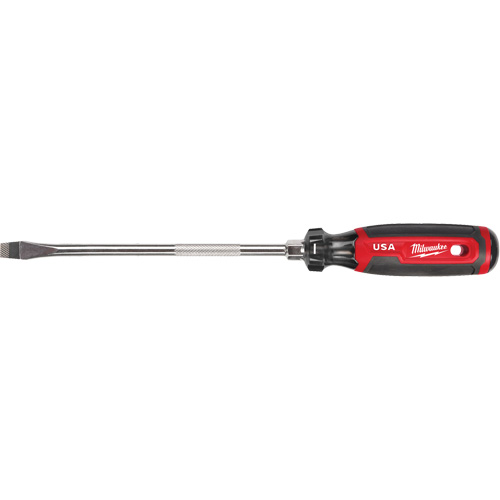 Slotted Screwdriver, 3/8" Tip, Round, 330 mm L, Cushion Grip Handle Sécurité Médic