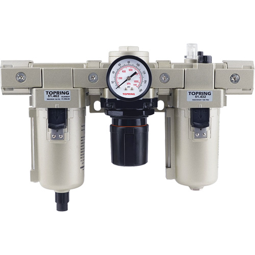 Filter, Regulator, Lubricator with Metal Bowl, 1/2" NPT, 150 PSI Sécurité Médic