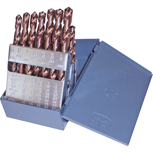 Jobber Length Drill Set, 19 Pieces, Cobalt Sécurité Médic