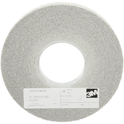 Meules d'&eacute;barbage EXL Scotch-Brite, 8" x 1", Arbre de 3", Oxyde d'aluminium Sécurité Médic