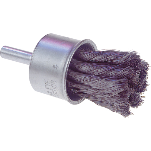Knot Wire End Brush, 1/2" Dia., 0.0104" Wire Dia., 1/4" Shank Sécurité Médic