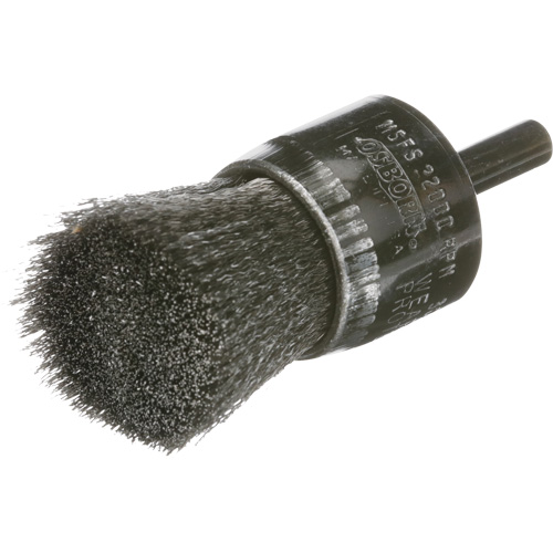Crimped Wire End Brush, 1", 0.005 Fill Sécurité Médic