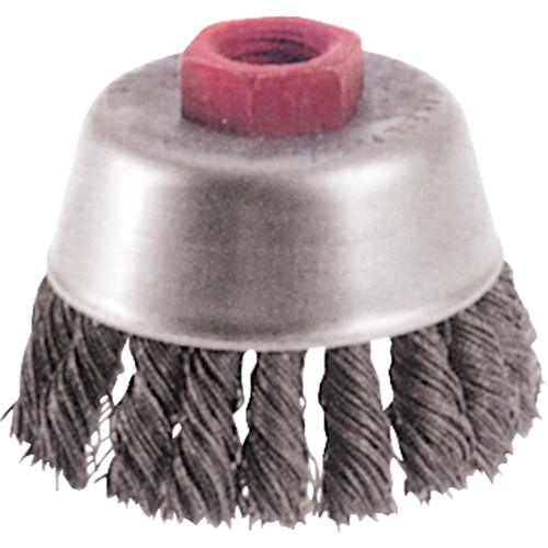Brosses-boisseau &agrave; fils nou&eacute;s - Petites rectifieuses &agrave; grande vitesse, 2-3/4" dia. x M10x1,25 arbre Sécurité Médic