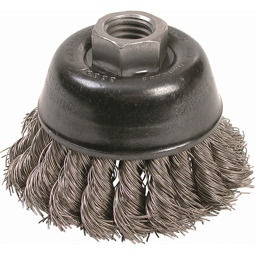 Knot Wire Cup Brushes - High Speed Small Grinder, 2-3/4" Dia. x 5/8"-11 Arbor Sécurité Médic