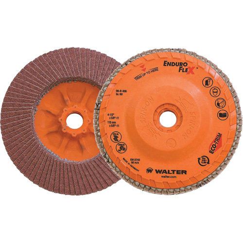 Enduro-Flex Flap Disc, 4-1/2" x 5/8"-11, Type 27, 60 Grit, Zirconia Alumina Sécurité Médic
