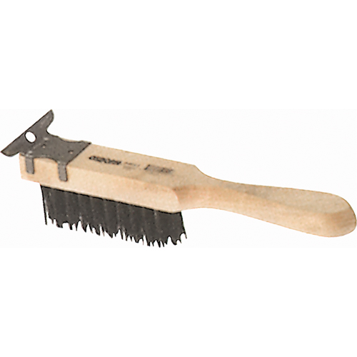 Straight Handle Scratch Brushes With Scraper, Steel, 4 x 11 Wire Rows, 11-3/8" Long Sécurité Médic