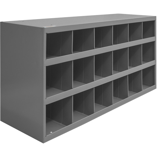 Steel Storage Bin Cabinet, 33-3/4" W x 12" D x 19-1/4" H, Grey Sécurité Médic