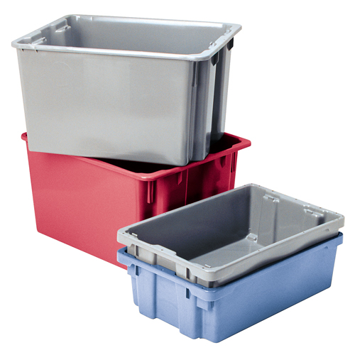Polylewton Stack-N-Nest&reg; Containers, 10.5" x 28.4" x 18.7", Blue Sécurité Médic