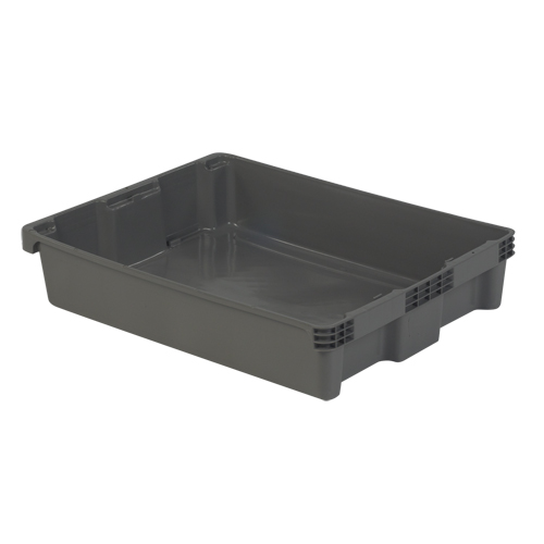 Contenants Stack-N-Nest Polylewton, 6,1" x 29,6" x 22,4", Gris Sécurité Médic