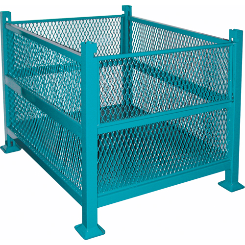Open Mesh Containers, 2 Drop Gates, 3000 lbs. Capacity, 34.5" W x 40.5" D x 32.25" H Sécurité Médic