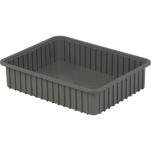 Divider Box&reg; Containers, Polyethylene, 22.4" W x 17.4" D x 5" H, Grey Sécurité Médic