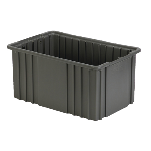 Contenant Divider Box, Poly&eacute;thyl&egrave;ne, 15,5" la x 9,9" p x 8" h, Gris Sécurité Médic