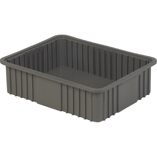Contenant Divider Box, Poly&eacute;thyl&egrave;ne, 20,9" la x 15,9" p x 6" h, Gris Sécurité Médic