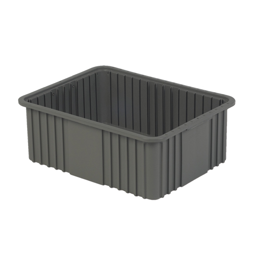 Contenant Divider Box, Poly&eacute;thyl&egrave;ne, 20,9" la x 15,9" p x 8" h, Gris Sécurité Médic