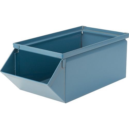 Steel Bin, 100 lbs. Cap., 12" W x 20-1/2" D x 9-1/2" H, Blue Sécurité Médic