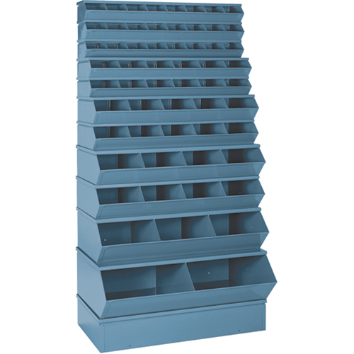 Bacs sectionnels superposables, Cap. 100 lb, 37" la x 8" p x 4-1/2" h, Bleu Sécurité Médic
