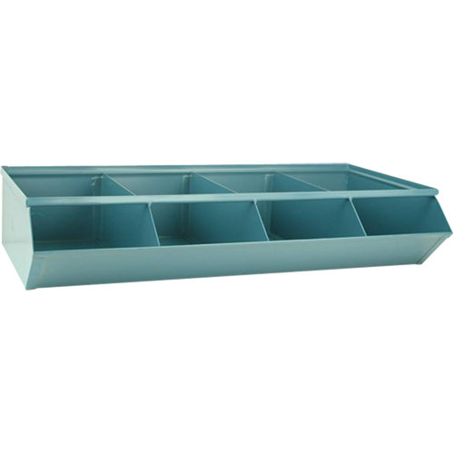 Bacs sectionnels superposables, Cap. 100 lb, 37" la x 18-3/4" p x 7-1/2" h, Bleu Sécurité Médic