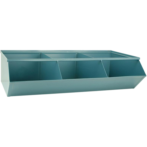 Bacs sectionnels superposables, Cap. 100 lb, 37" la x 20-1/2" p x 9-1/2" h, Bleu Sécurité Médic