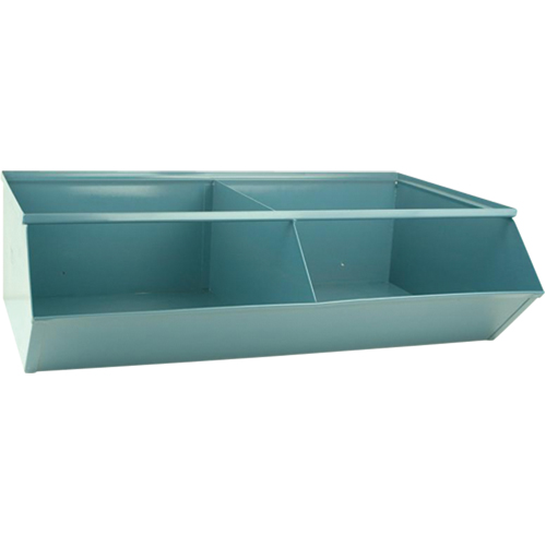Bacs sectionnels superposables, Cap. 100 lb, 37" la x 24" p x 11" h, Bleu Sécurité Médic