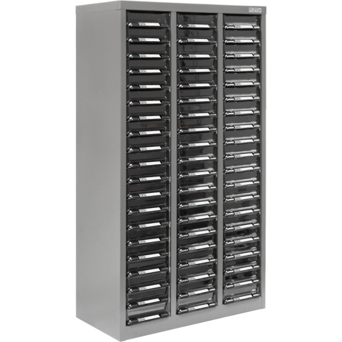 Casiers pour pi&egrave;ces KPC-300, Acier galvanis&eacute;, 60 tiroirs, 21-3/10" x 10-2/5" x 36-9/10", Gris Sécurité Médic