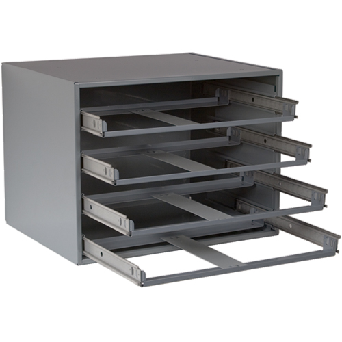 Compartment Box Cabinets, Steel, 4 Slots, 20" W x 15-3/4" D x 15" H, Grey Sécurité Médic