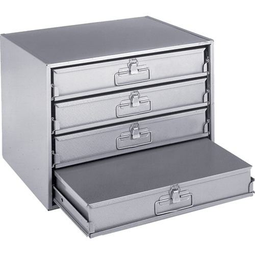 Compartment Box Cabinets, Steel, 4 Slots, 20" W x 15-3/4" D x 15" H, Grey Sécurité Médic